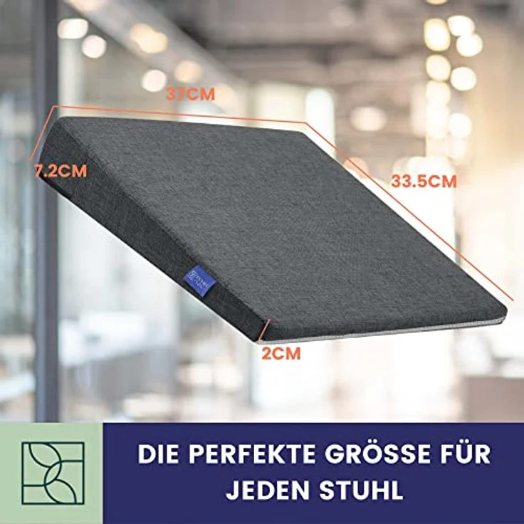DYNMC you Keilkissen Stuhl - Test SEHR GUT - Sitzkissen Stuhl, Mit Physiotherapeuten Entwickelt - Ergonomisches Sitzkissen, Sitzerhöhung Erwachsene Entlastet Rücken, Erhöht Sitzkomfort – Bild 4