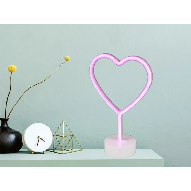 Reality LED Tischleuchte Heart 30 x 20 cm warmweiß rosa