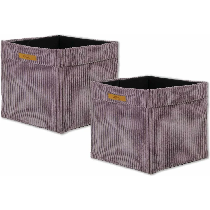 Lycce faltbare Aufbewahrungsbox, 2er Set - Cord, passend für Kallax Regal, abnehmbarer Bezug, robust, formstabil Altrosa 31x33x33cm – Bild 1