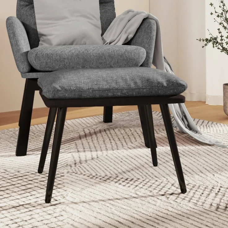 vidaXL Fußhocker Hellgrau 45 x 29,5 x 39 cm Stoff und Kunstleder [341515]