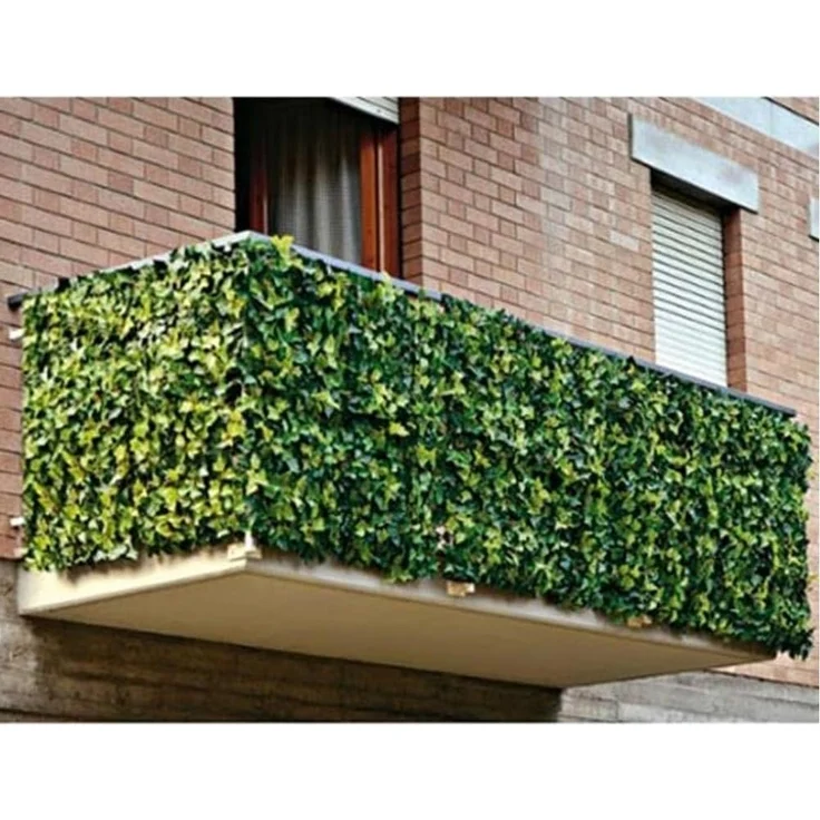 Bakaji Künstliche Hecke Sichtschutz Efeu - 300x100 cm - Kunsthecke in Blätteroptik für Garten, Terrasse, Balkon - Sichtschutz für den Garten - zur Befestigung an Zaun oder Geländer – Bild 2