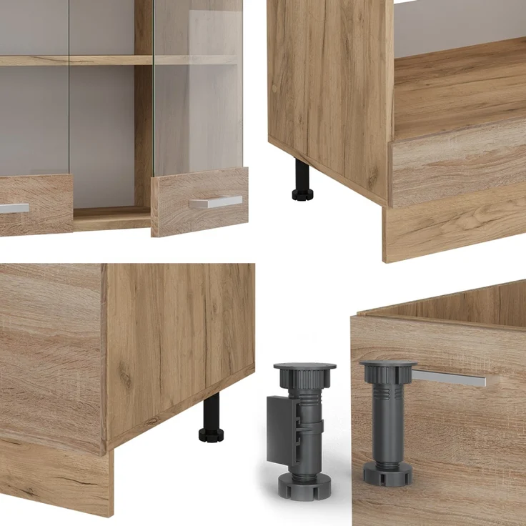 Eckküche R-Line Sonoma/Goldkraft Eiche 287 x 60 cm , AP Anthrazit Vicco – Bild 5
