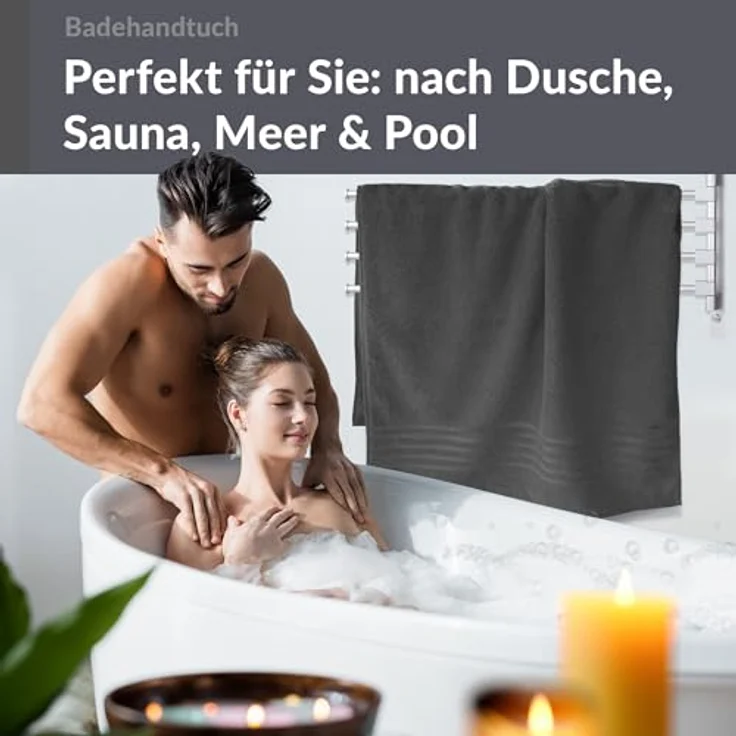 Lashuma Badetuch - XXL Handtuch London, Frottee (1-St), großes Badehandtuch - Duschtuch 100x150 cm für Damen & Herren – Bild 3