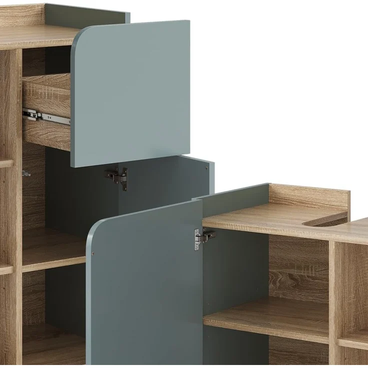 Badmöbel-Set Karen Sonoma/Blau 4 Teile Vicco – Bild 6