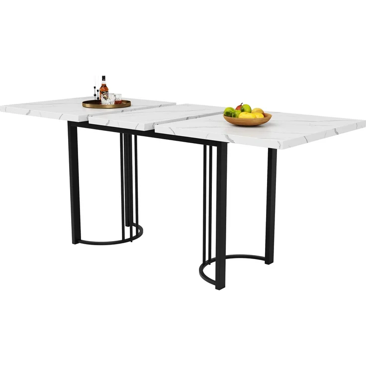 Ausziehbarer Esstisch 140–179,5 cm mit MDF-Tischplatte, stabiler Metallrahmen, erweiterbarer Tisch für 6–8 Personen, Multifunktionstisch – Bild 9