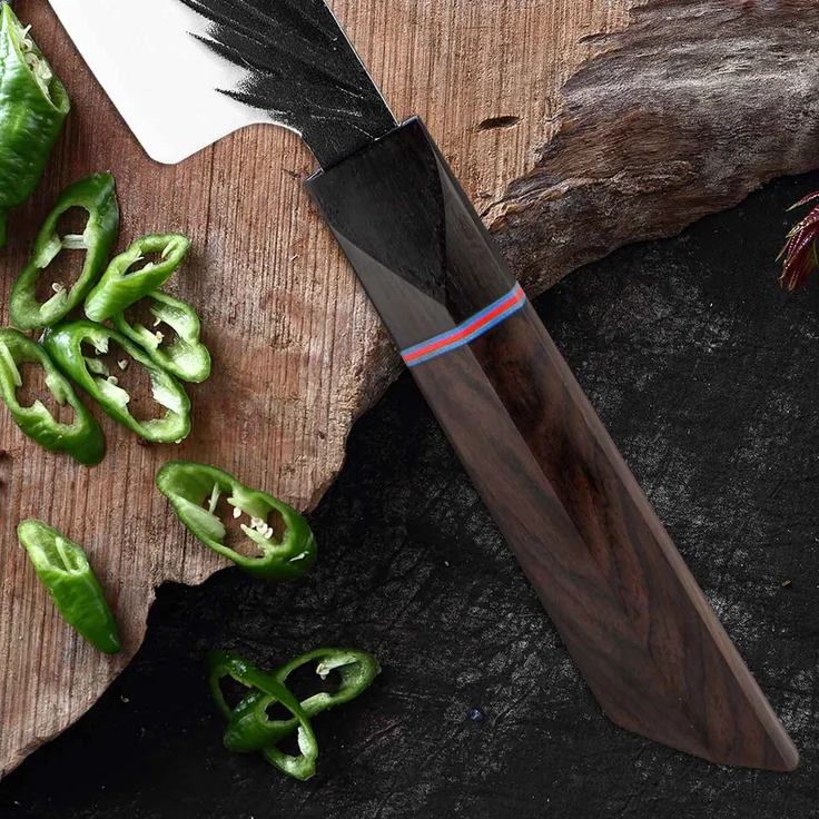 Mehrzweck Kochmesser Set- 8 Universalmesser, die unverzichtbaren, professionellen Küchenmesser Edelstahl mit sehr schön geformten eckigem Griff – Bild 5