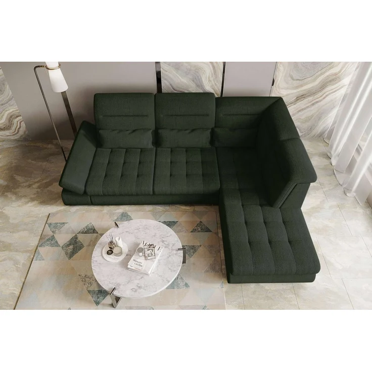 99rooms Ecksofa Toscana, Sofa L-Form, Eckcouch, Bettfunktion, Rundumbezug aus gepolstertem Velours VOGUE – Bild 2
