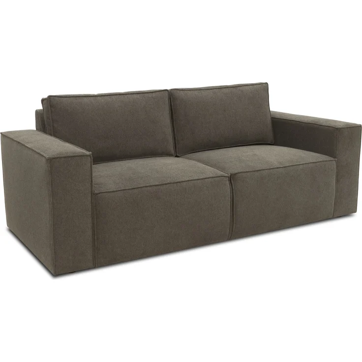 DOMO. collection Sofa 100017, 2-Sitzer mit Rückenkissen und Armlehnen, 2er Couch, Polsterganitur, 210 x 93 x 84 cm (BxTxH), schlamm – Bild 3