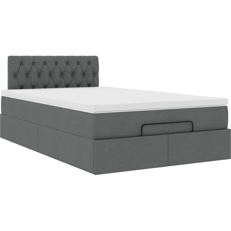vidaXL Ottoman-Bett mit Matratze Dunkelgrau 120x190 cm Stoff 3311526 – Bild 4