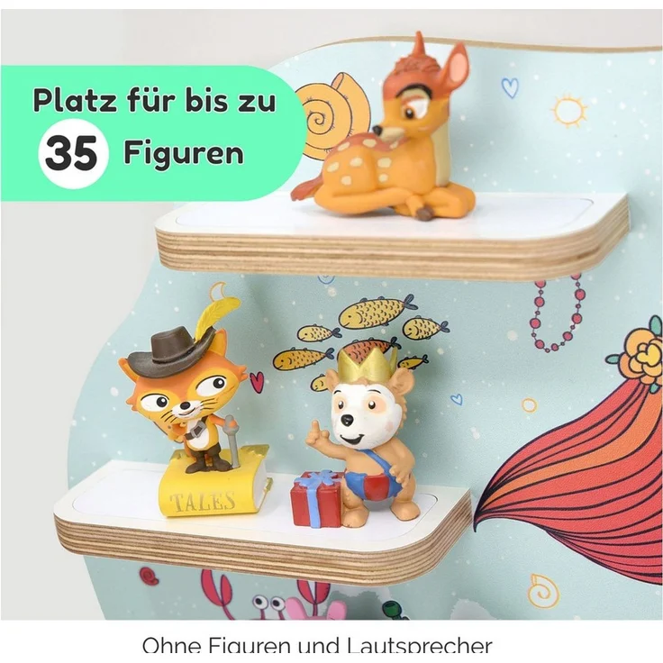 stadtecken Holzregal für Musikbox I passend für die Toniebox und ca. 35 Tonies I Perfekte Aufbewahrung im Kinderzimmer I zum Aufstellen oder Aufhängen (Meerjungfrau) – Bild 3