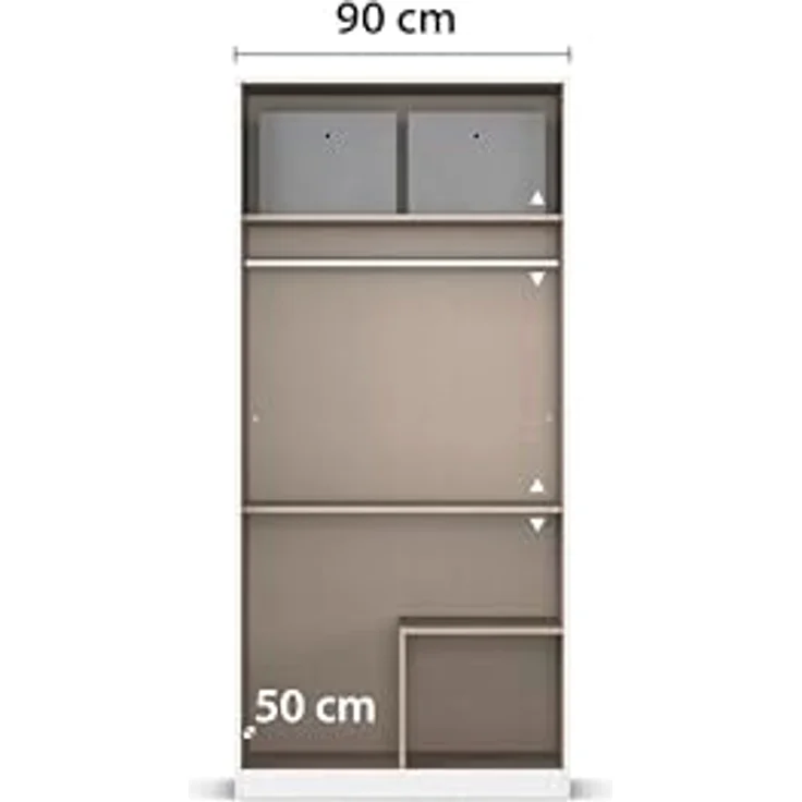 Rauch Möbel Lagoa, Kleiderschrank, Garderobe für Schlafzimmer, Kinderzimmer, Jugendzimmer 2-türig, 2 Schubladen, mit Zubehör Premium, Farbe Eiche Sonoma, Holz, Breite 91 – Bild 8