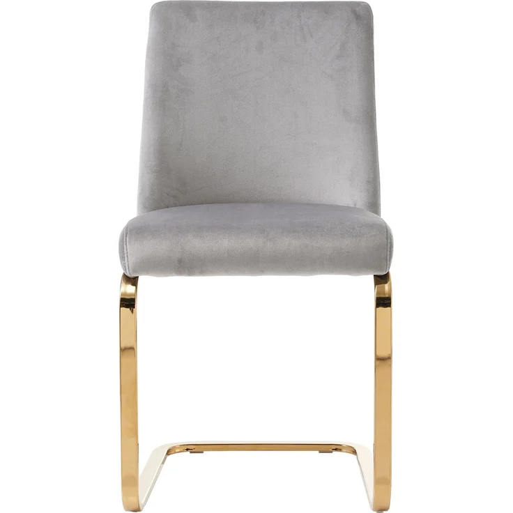 Esszimmerstuhl Samt Grau 2er Set mit Rauten Design Rückenlehne,Polsterstuhl ergonomisch gepolstert mit Metallbeinen, Loungesessel stilvoll weich – Bild 10