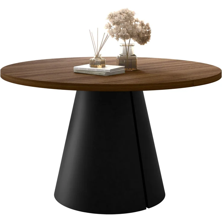 Esszimmertisch Cezrin 100 (Farbe: Schwarz / Nuss Franklin) – Bild 1