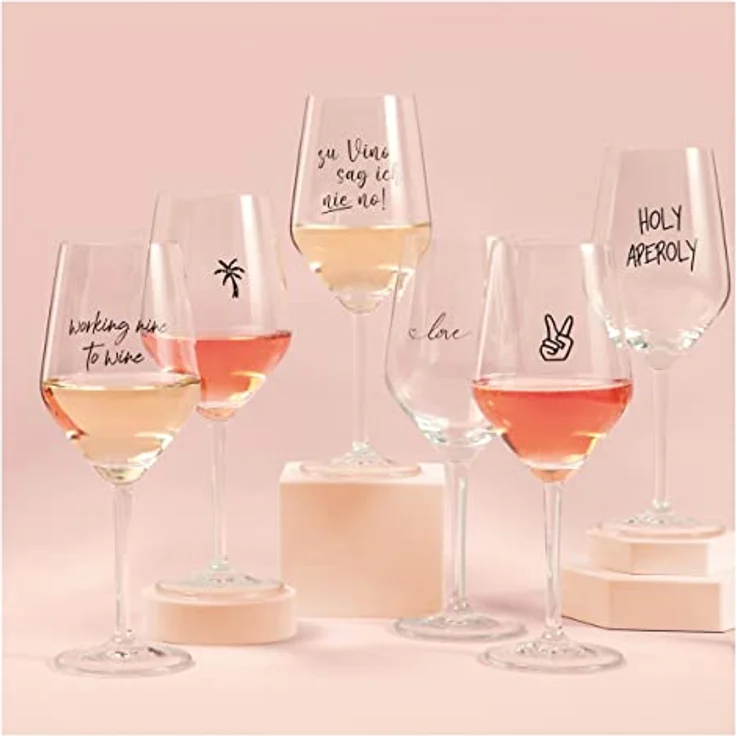 Sand & Soda 9500008 Modernes Weinglas mit trendigem Motiv Peace, Geschenkbox – Made in Germany – Bild 6