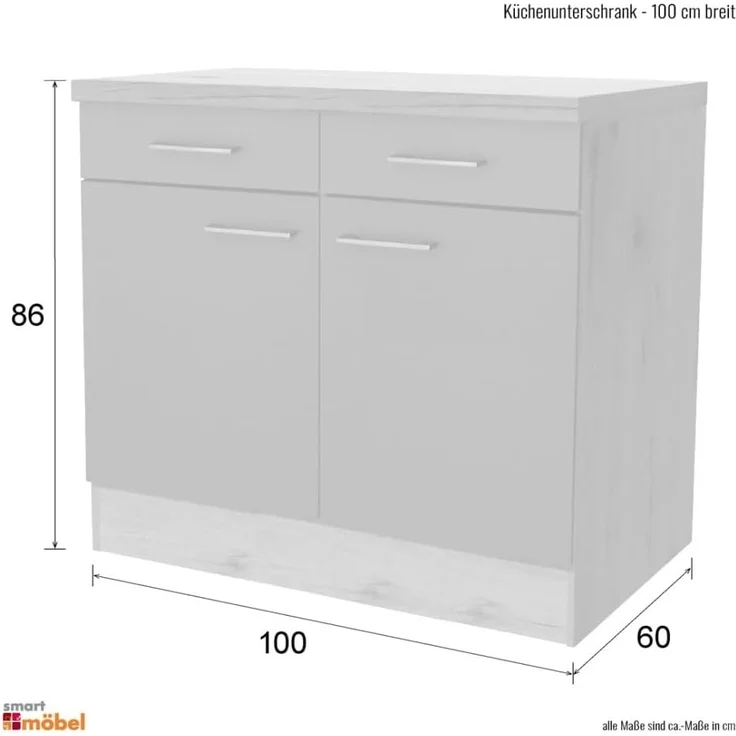 Flex-Well Unterschrank Antigua (B x H x T) 100 x 86 x 60 cm, für viel Stauraum – Bild 4