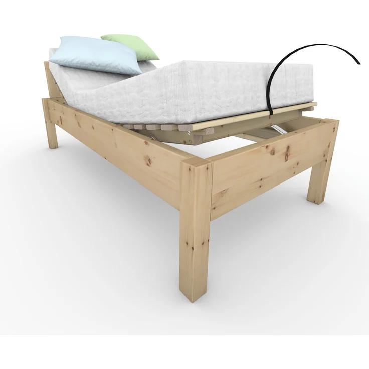 Ergonomischer Holzrahmen Kopf- und Fußteil verstellbar ''Ergo-Eva'' 80 200 Fichte – Bild 3