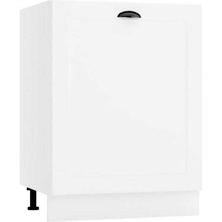 Küchenunterschrank 60 cm - Weiß - Universelle Frontmontage - ohne Arbeitsplatte - Soft-Close-Mechanismus