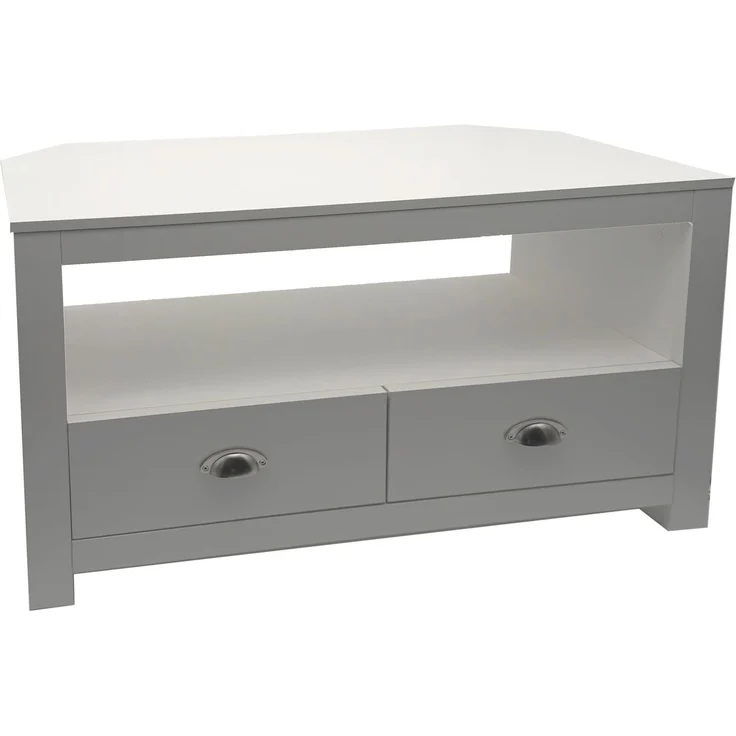 FINEBUY Lowboard FB113949 TV Möbel Weiß 85cm TV Board Fernsehschrank Fernsehkommode (Praktische Aufteilung mit moderner Linienführung), Kompakte Lösung für kleine Wohnbereiche – Bild 6