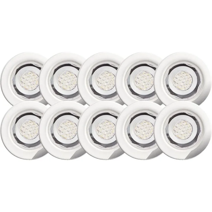 BRILLIANT Lampe Cosa 15 LED Einbauleuchtenset 10 Stück edelstahl/warmweiß | | IP-Schutzart: 44 - spritzwassergeschützt