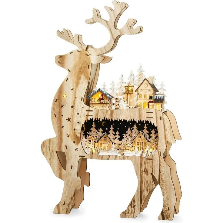 SIKORA Schwibbogen LB05 XXL 3D Rentier mit LED Beleuchtung H:67 cm – Bild 2