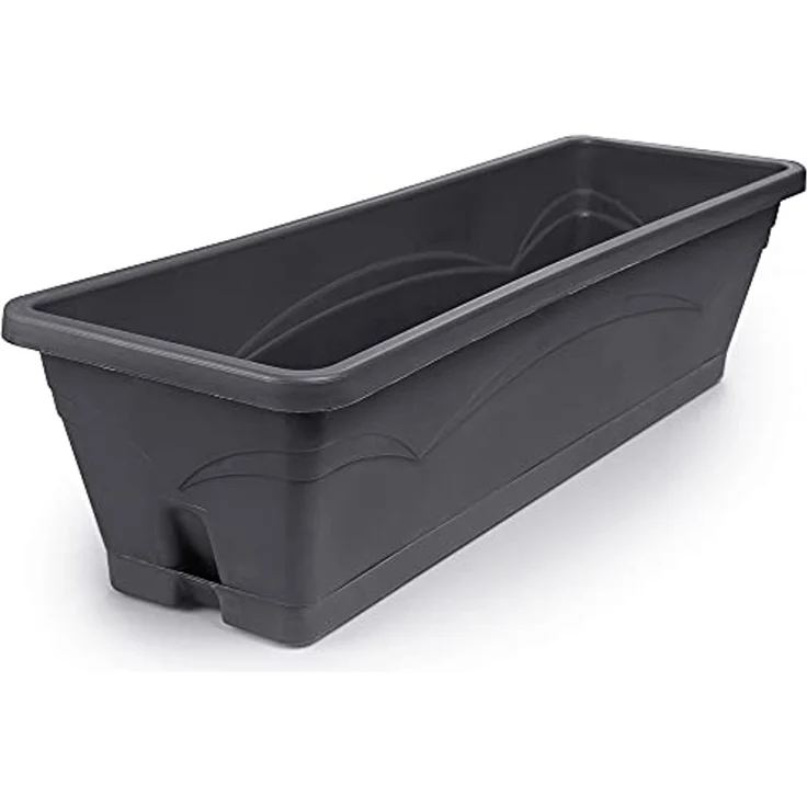 ONDIS24 Balkonkasten Balkonkasten Rom je 6 Liter Pflanzvolumen 3er Set Pflanzkübel, UV- und witterungsbeständig, Wasserspeicher im Untersetzer – Bild 5