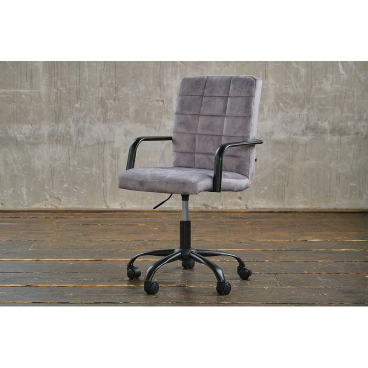 KAWOLA Bürostuhl MERLE Schreibtischstuhl Velvet grau 86 x 52 x 52 cm – Bild 2
