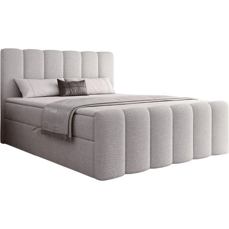 Compleo Boxbett BUBBLE, Wolkenbett, Bequem, Bonell, Topper, Doppelbett gepolstertes Kopfteil mit Bettkasten – Bild 1