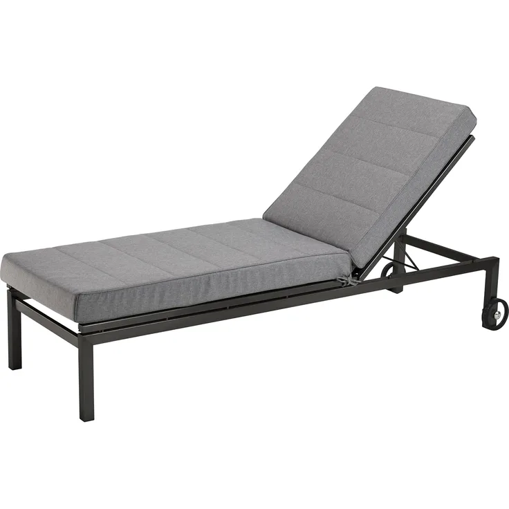 XDREAM Garden Auflage für Gartenliege, Sonnenliege | hochwertige Gartenmatratze für Liegen, Sonnenliegen, Balkon, Outdoor | Liegenauflage anthrazit | 60x200 cm