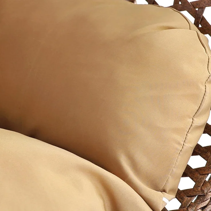 Luxus Hängesessel Style XXL Korb Gestell Braun mit Relaxkissen Braun – Bild 6