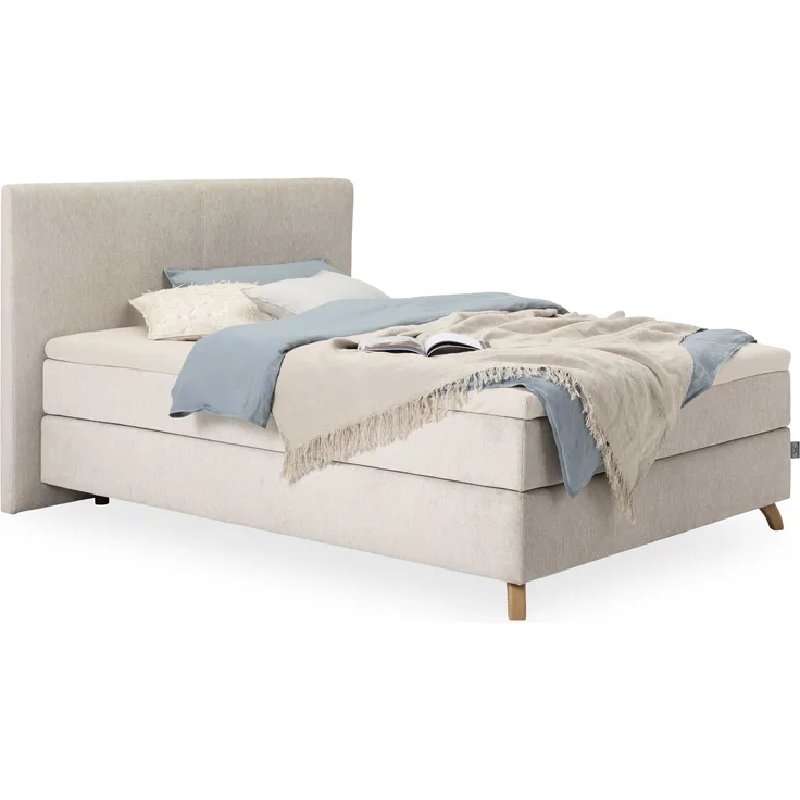 Boxspringbett SVENDBORG LF 140x200 cm beige Box-Spring-Bett Doppelbett