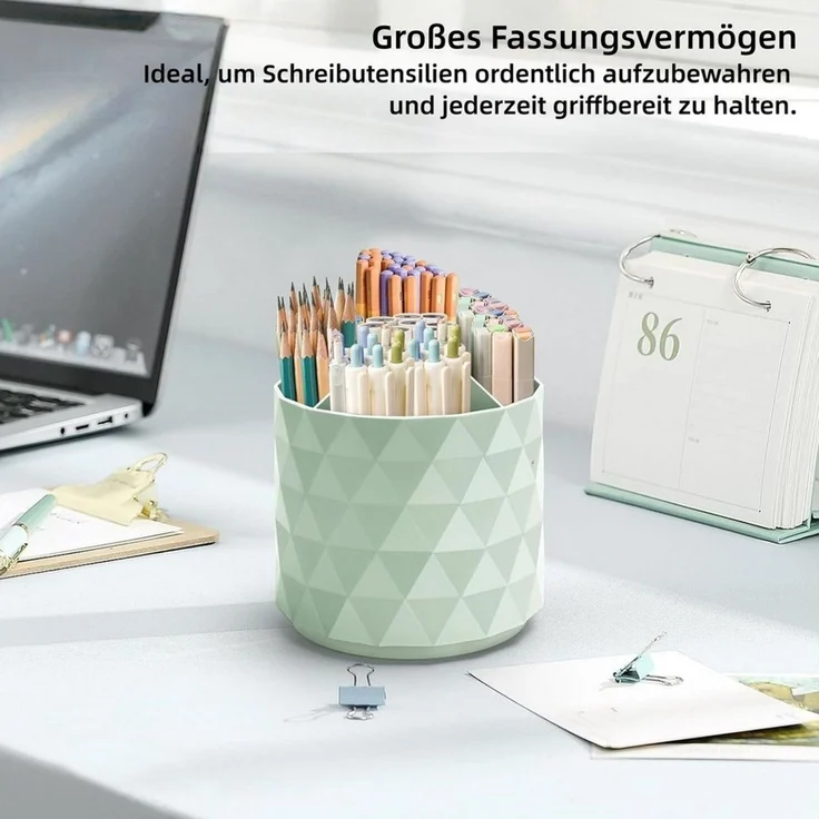 FOUORTUNATE-BEE Make-Up Organizer Rotierender Kosmetik-Organizer für Büro, Schule & Zuhause, Drehbare Aufbewahrungsbox für Kosmetik & Malutensilien – Bild 3
