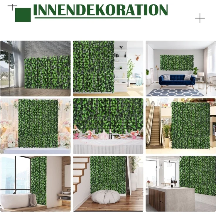 Kunsthecke Kunspflanze Kletterpflanze, Outdoordekoration, realistisches Aussehen, 300 cm× 100 cm, Dunkelgrün--Grün--300x1x100cm--YOUDENOVA – Bild 6