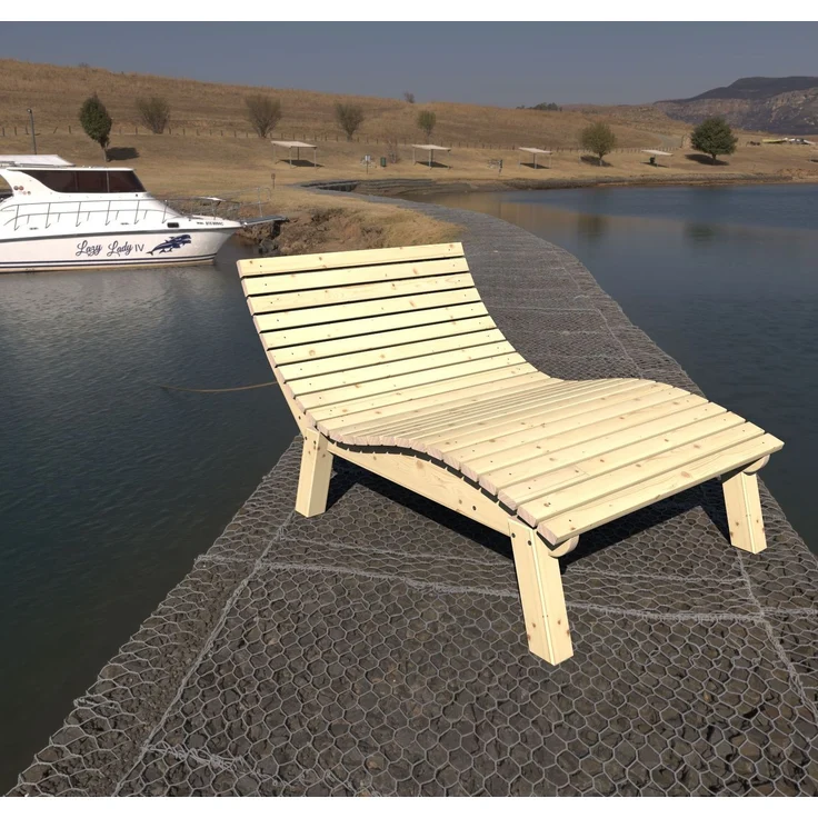 Gartenliege Relaxliege "Liege-Franzi" (Fichte) Breite 80cm Einstiegshöhe 50cm mit Füßen – Bild 2