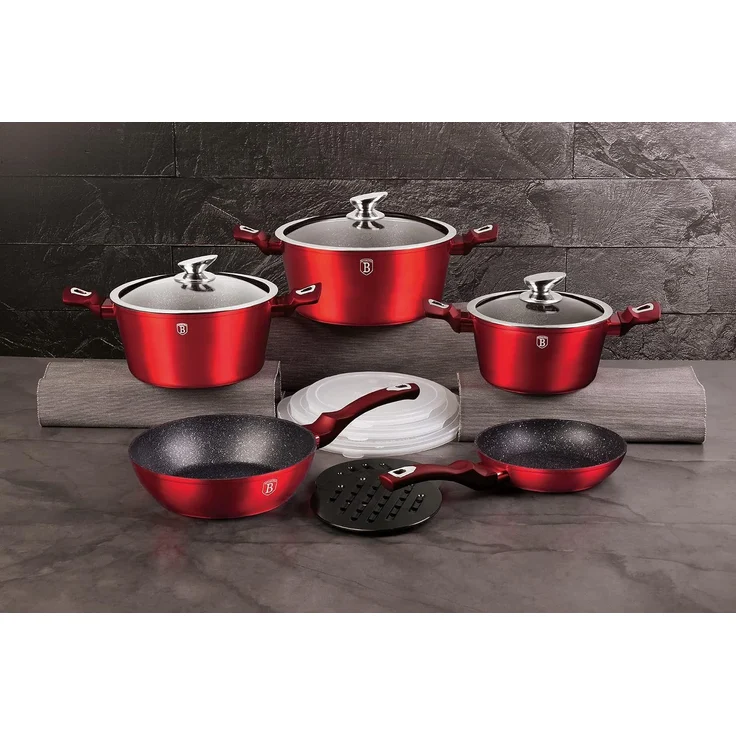 Berlinger Haus Berlinger Haus Satz Töpfe 13 Elemente Metallic Line Burgundy BH7030 – Bild 3
