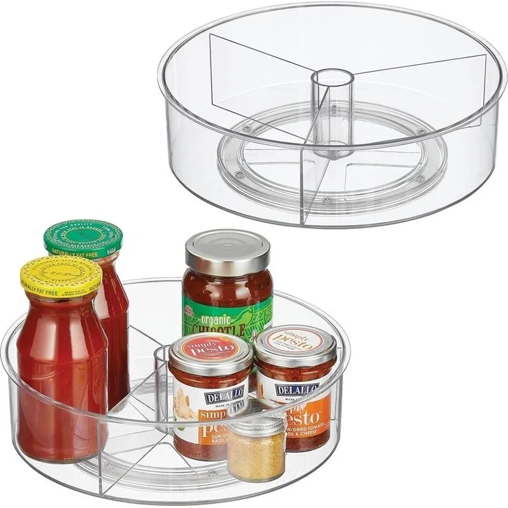 Ordnungssystem Drehteller Snackteller 2er Set drehbar mDesign Teller Transparent – Bild 9