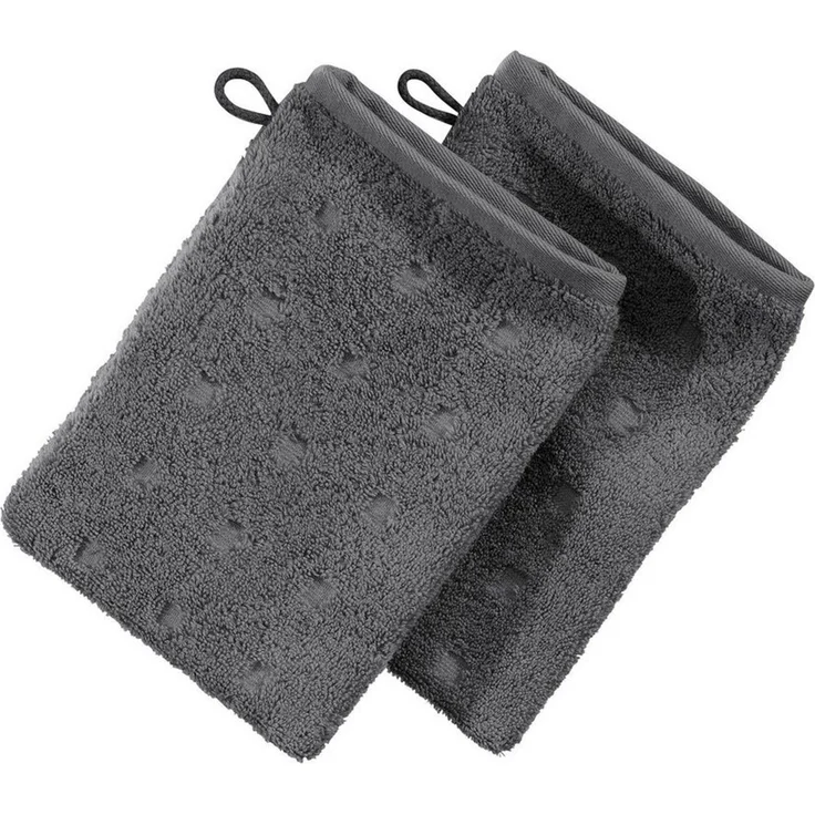 Möve Waschhandschuh Waschhandschuh 2er-Pack "Quadretti", Frottier (2-St), Walk-Frottier Uni – Bild 1