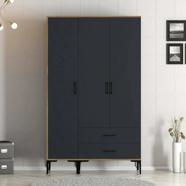 Dmora Kleiderschrank 3 Türen Albireo 120x47,5 cm Braun – Bild 5