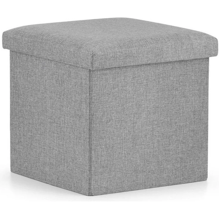 Home Collective Stauraumhocker Klapphocker, 2-in-1-Hocker und Stauraum, 80 kg Sitzlast, Sitzhocker, M – 30 x 30 x 30 cm, 19 l Stauraum, Aufbewahrungsbox, Oxford-Gewebe, grau – Bild 4