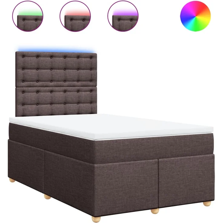 vidaXL Boxspringbett mit Matratze Dunkelbraun 120x200 cm Stoff 3293564 – Bild 2