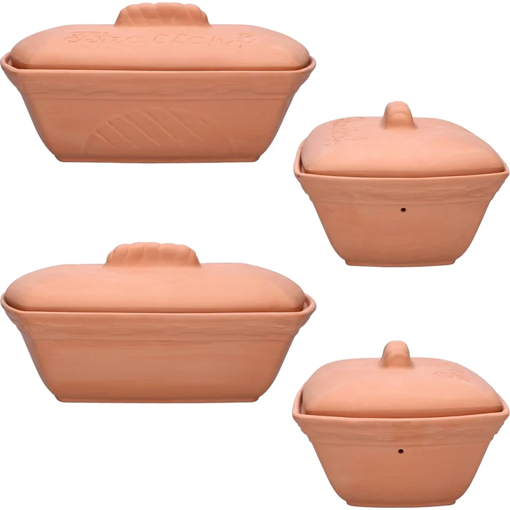 Terra Brottopf Brotkasten mit Deckel Brötchen Toast Aufbewahrungsbox Ton – Bild 6