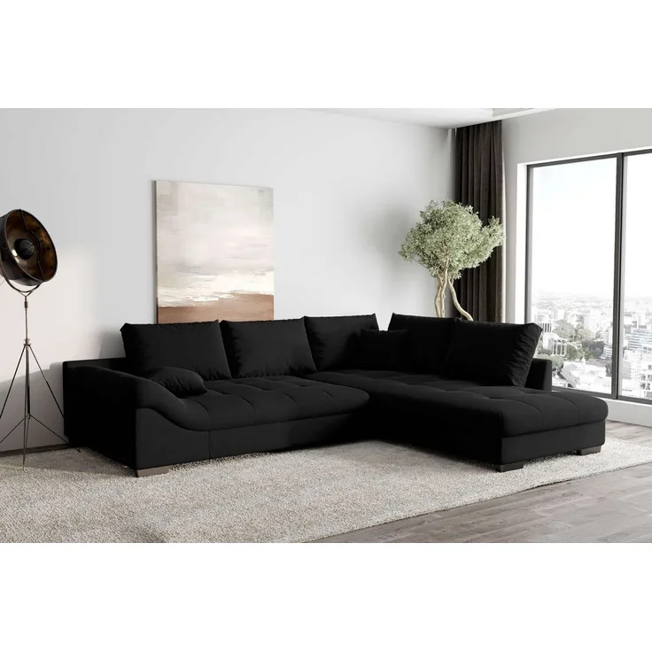 99rooms Ecksofa Terra, Sofa, L-Form, Inkl. 5 Rückenkissen, mit Rundumbezug, Wellenfederung