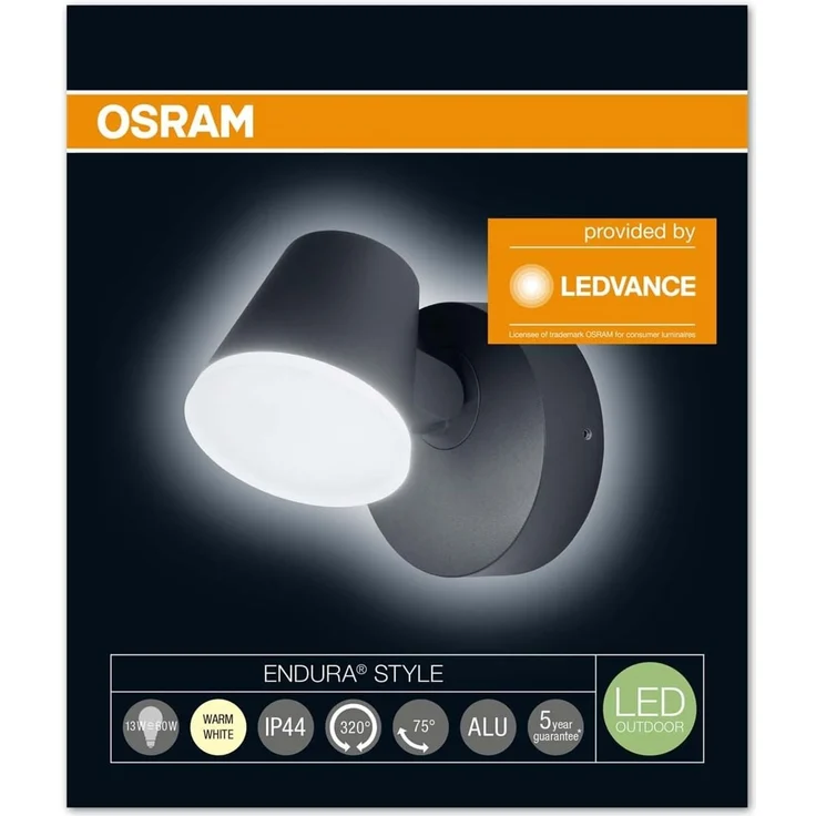 Osram LED Wand- und Deckenleuchte, Leuchte fuer Aussenanwendungen, warmweiss, Endura Style Midi Spot I – Bild 3