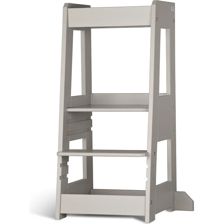 tiSsi 'Felix' Lernturm, Tritt 3-fach höhenverstellbar, Buche storm grey, Massivholz – Bild 3