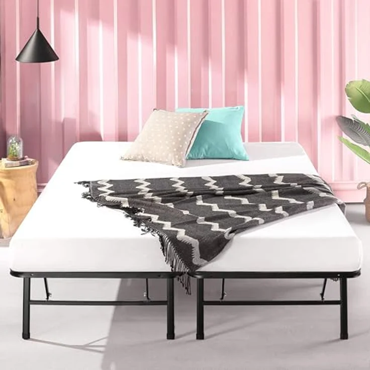 Zinus SmartBase Klappbett 160x190 cm – Höhe 35 cm – ideal als Gästebett – mit Stauraum unter dem Bett – Metallbett – Schwarz – Bild 12