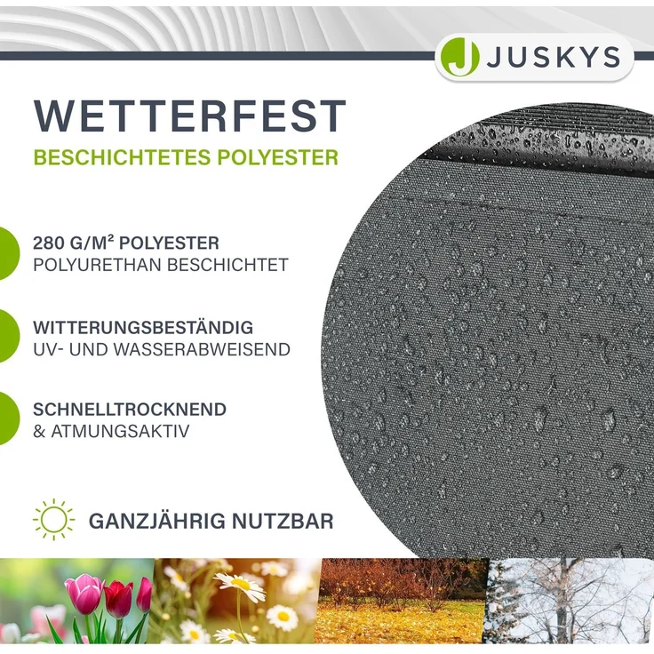 Juskys Markise - Gelenkarmmarkise mit Kurbel & Halterung, Grau, 350x300 cm – Bild 6
