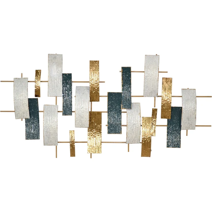 Metall Wanddekoration "Ilse" 120 cm creme/blau/gold – Bild 3