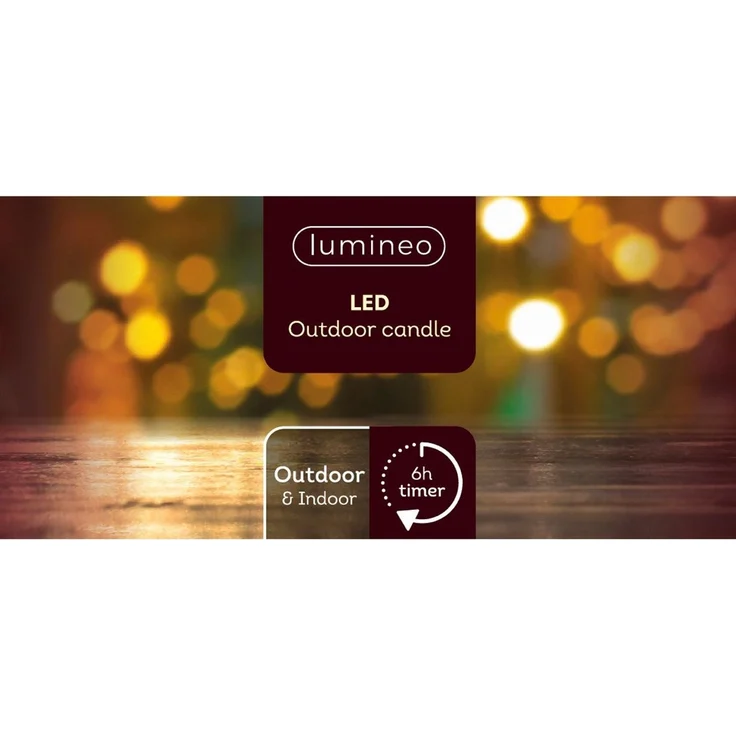 Lumineo LED-Kerze, LED Kerze 7x12cm mit Timer Outdoor Kunststoff Grau / Warmweiß – Bild 3