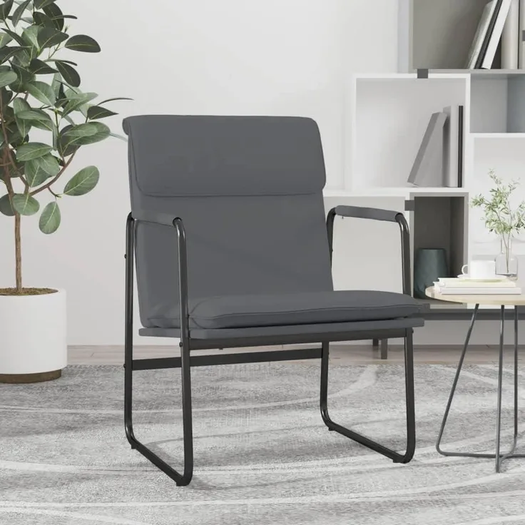 vidaXL Loungesessel Grau 55x64x80 cm Kunstleder 351363
