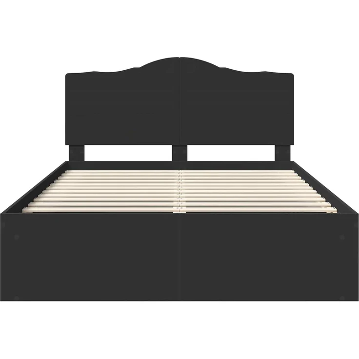 vidaXL Bettrahmen Schwarz 150 x 200 cm Massives Kiefernholz 3413291 – Bild 6