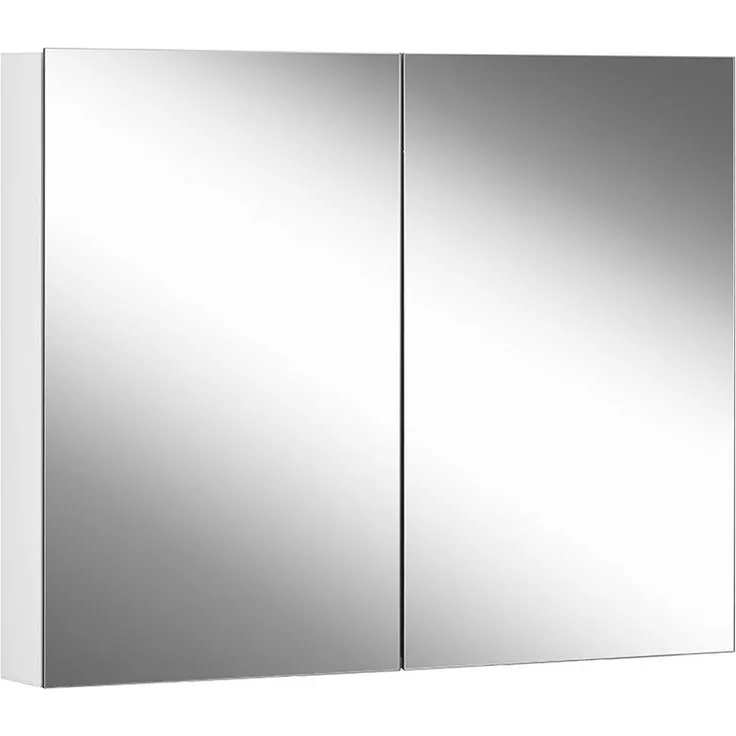 Schneider EASY Line Comfort Spiegelschrank, 2 Doppelspiegeltüren, 100 x 70 x 12 cm, 177. 100, Ausführung: EU-Norm/Korpus weiss - 177. 100. 02. 02